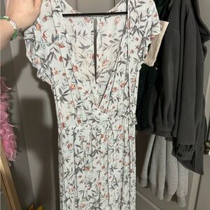 high low blue floral romper